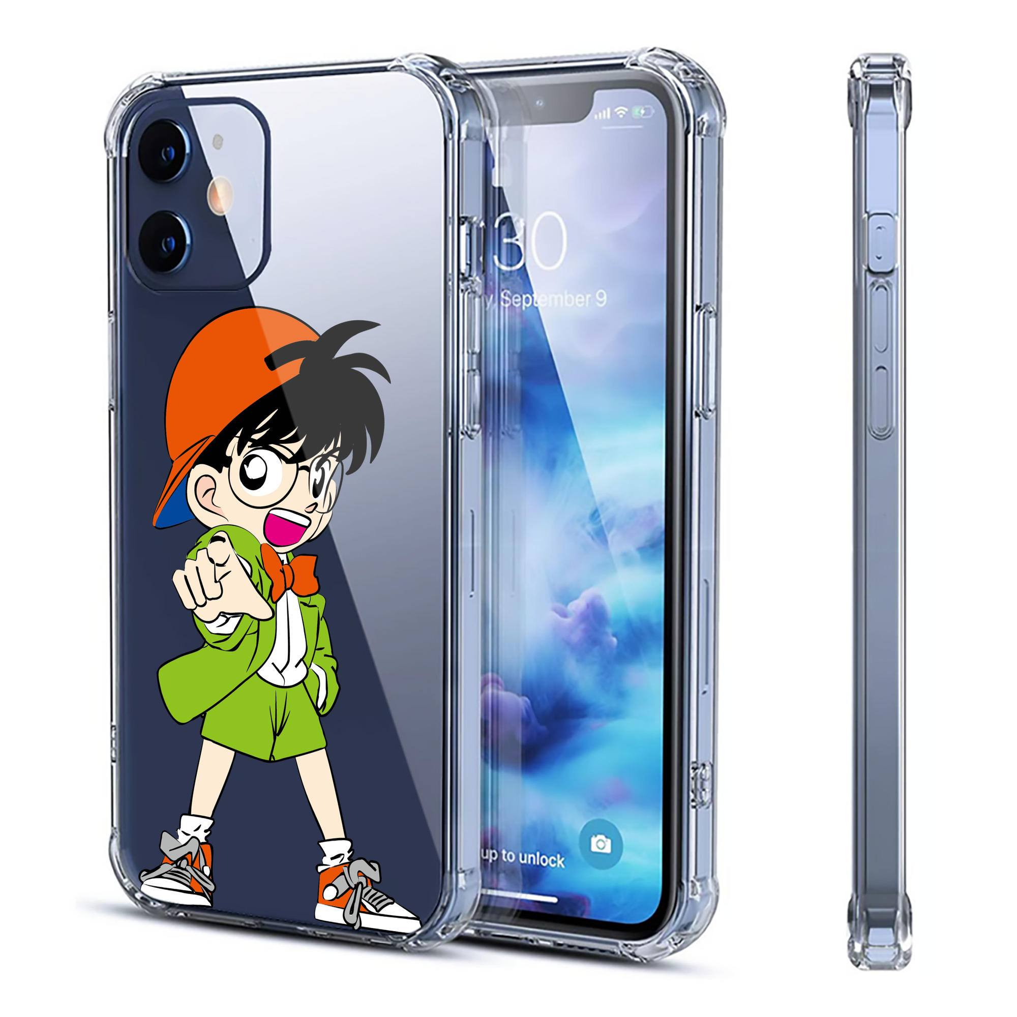 （画像用） 名探偵コナン 江戸川 コナン Detective Conan Conan Edogawa 【iPhone 12シリーズ対応】透明スマホケース（クリアソフトケース）
